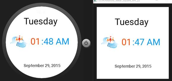 Displaying the Wear Face on both device sizes